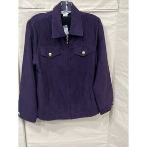 Drapers and Damons Zip Up Jacket Medium Purple Velvet NEW
